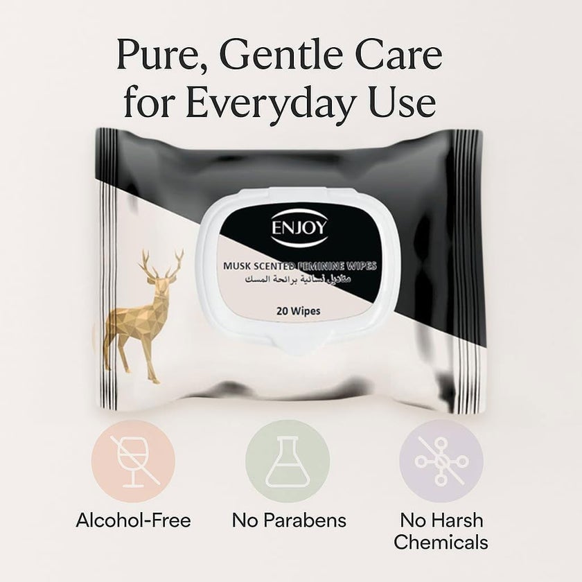 Enjoy Musk Scented Feminine Wipes, Pack of 20's