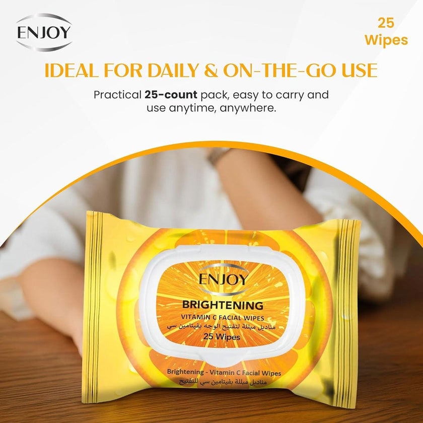 Enjoy Brightening Vitamin C Facial Wipes, Pack of 25's