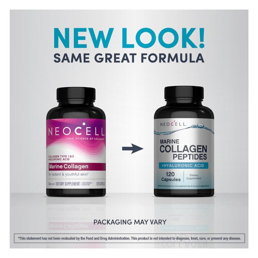 NeoCell Marine Collagen + Hyaluronic Acid Capsules, Pack of 120's