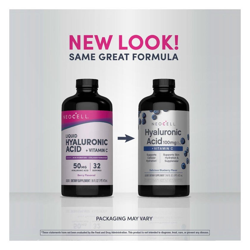 NeoCell Hyaluronic Acid + Vitamin C Blueberry Flavor Liquid 473ml