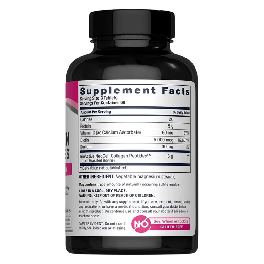 NeoCell Grassfed Collagen + Vit C & Biotin Tablets, Pack of 180's