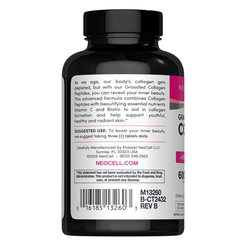 NeoCell Grassfed Collagen + Vit C & Biotin Tablets, Pack of 180's