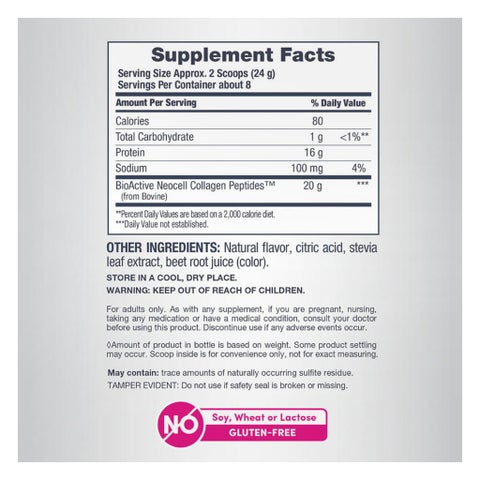 NeoCell Grassfed Collagen Peptide Powder 190g, Berry Lemon Flavor