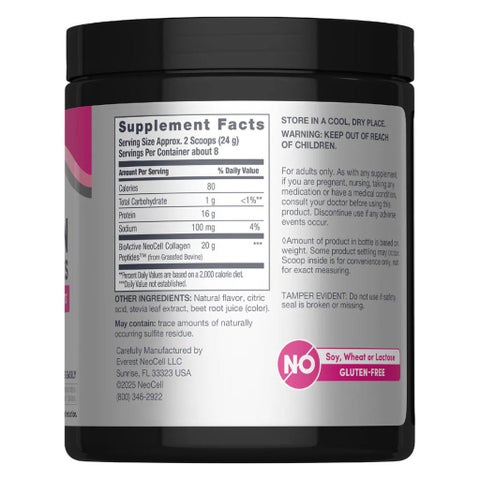 NeoCell Grassfed Collagen Peptide Powder 190g, Berry Lemon Flavor