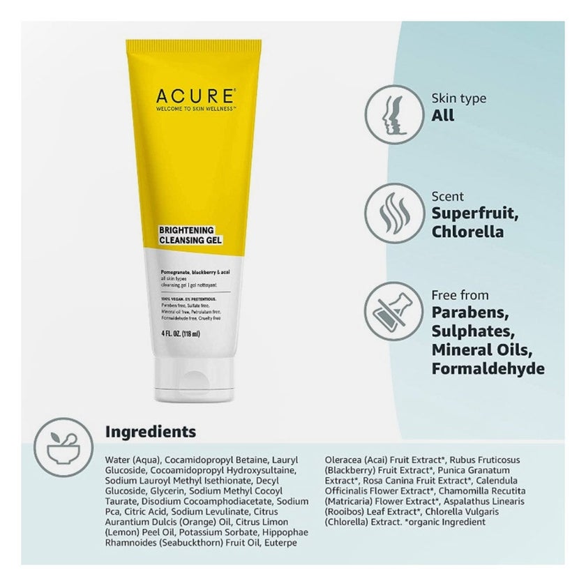 Acure Skin Brightening Cleansing Gel 118ml