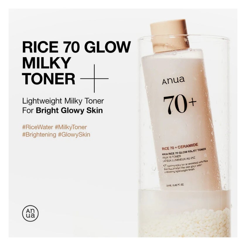 Anua Rice 70 + Ceramide Glow Milky Face Toner 250ml
