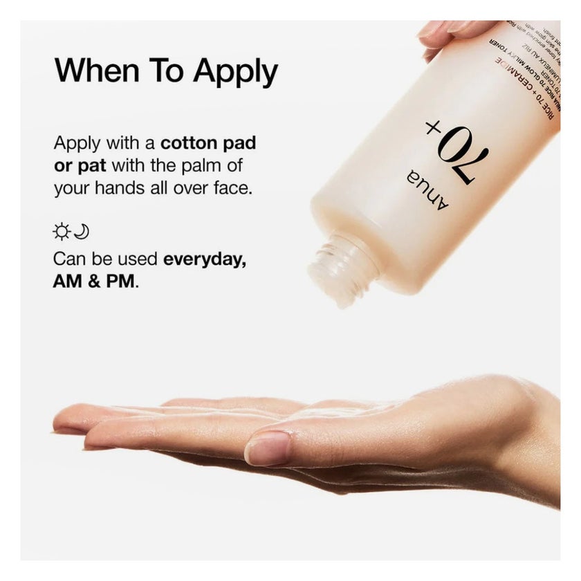 Anua Rice 70 + Ceramide Glow Milky Face Toner 250ml