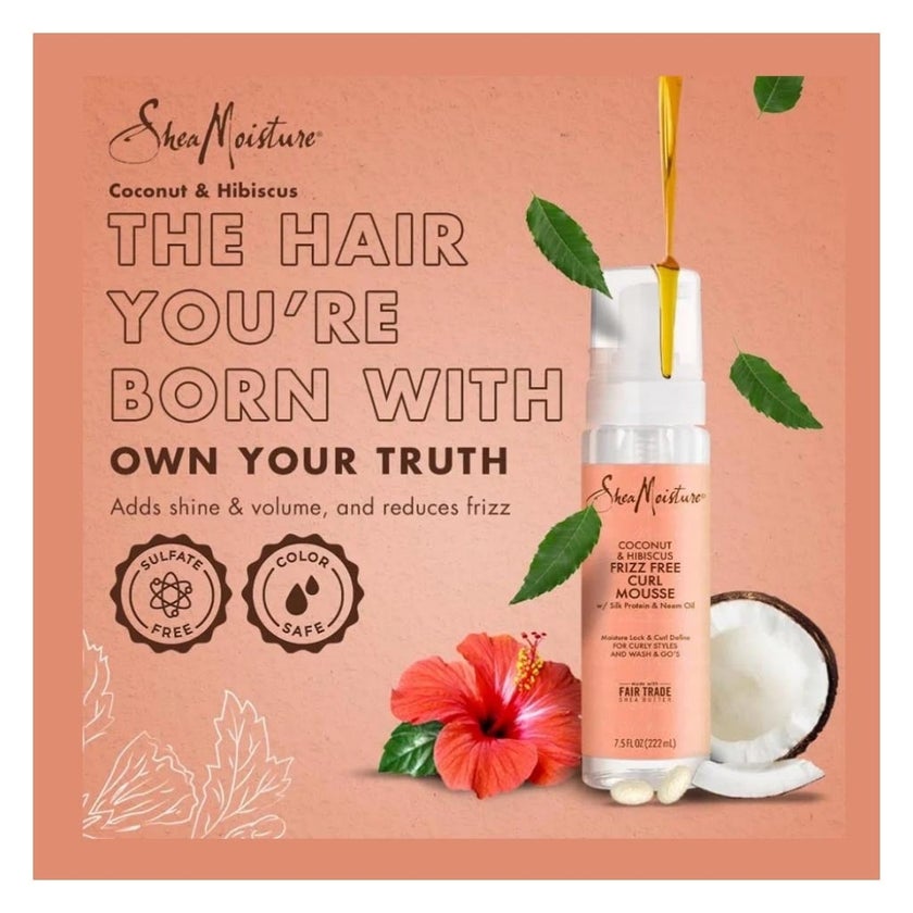 Shea Moisture Coconut & Hibiscus Frizz Free Curl Mousse 222ml