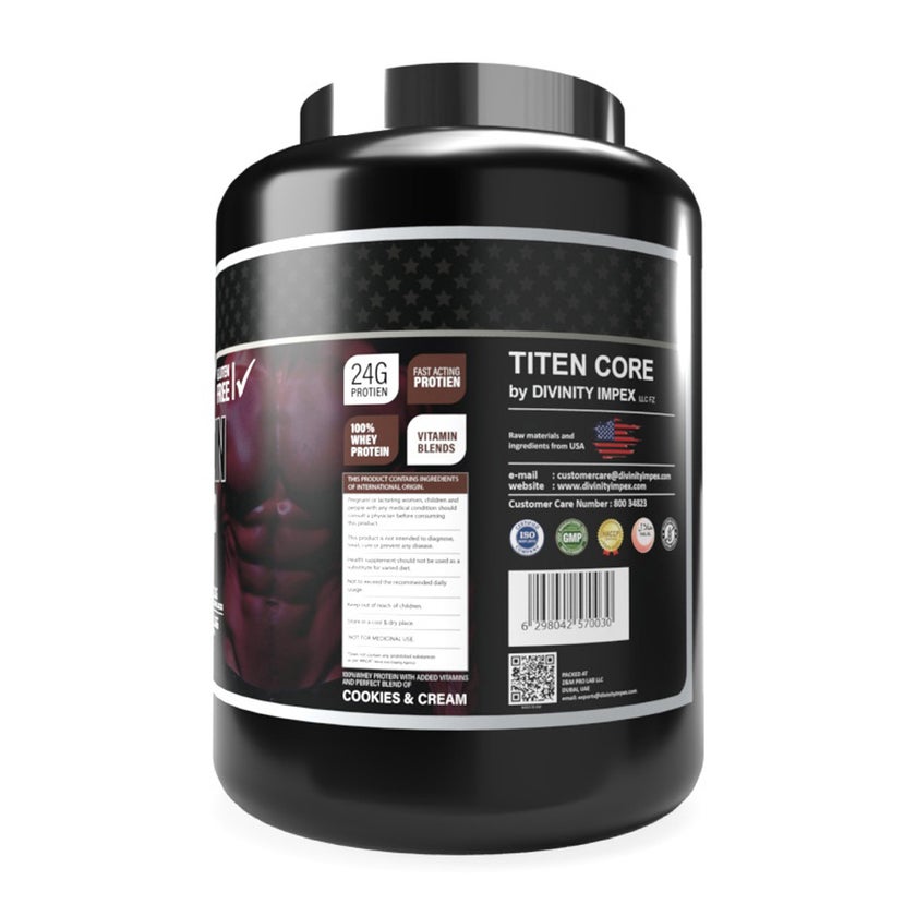 Titan Core Cookies & Cream Whey Protein Powder 1.8Kg