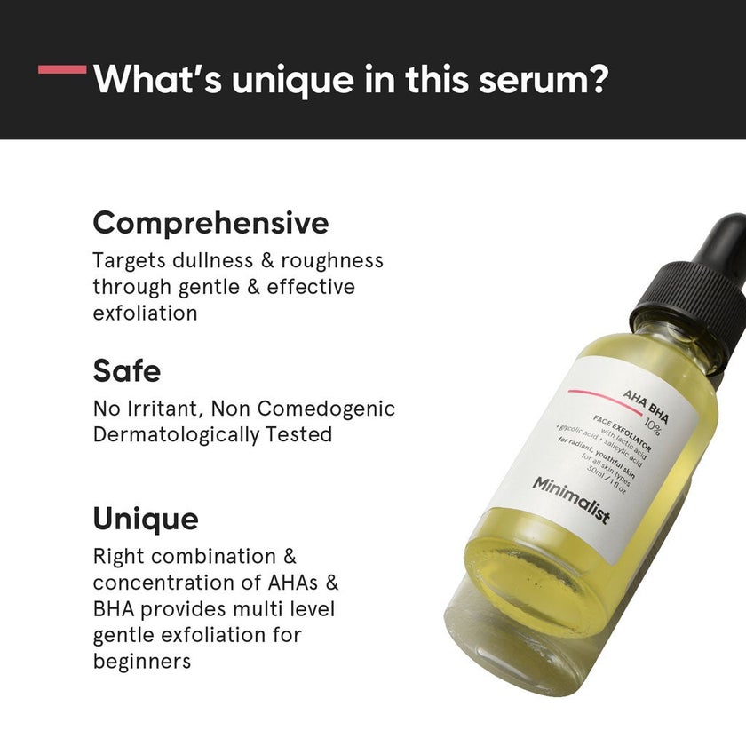 Minimalist 10% AHA BHA Face Exfoliator Serum 30ml