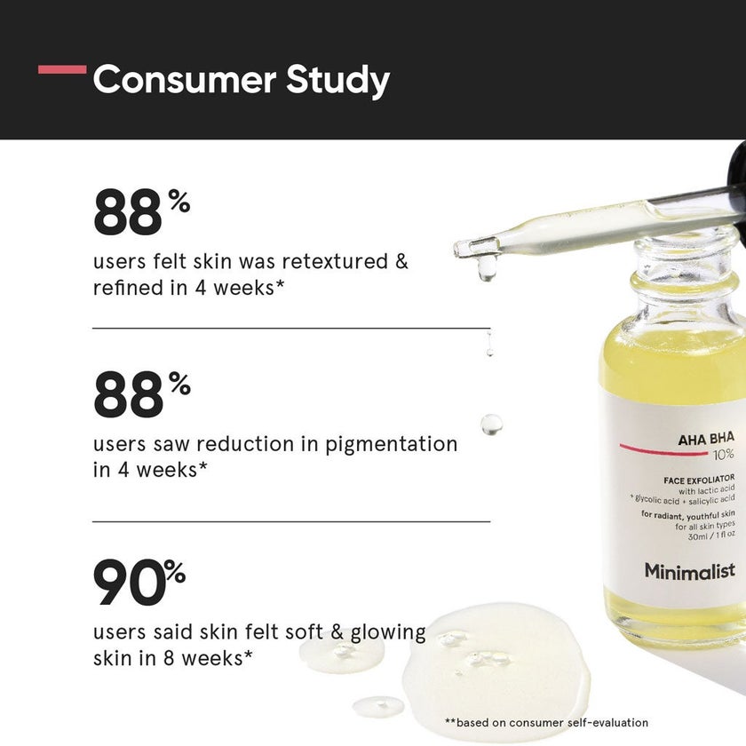 Minimalist 10% AHA BHA Face Exfoliator Serum 30ml