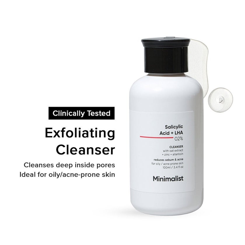Minimalist 2% Salicylic Acid + LHA Face Cleanser 100ml
