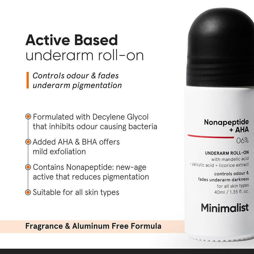 Minimalist 6% Nonapeptide + AHA Underarm Roll-On 40ml