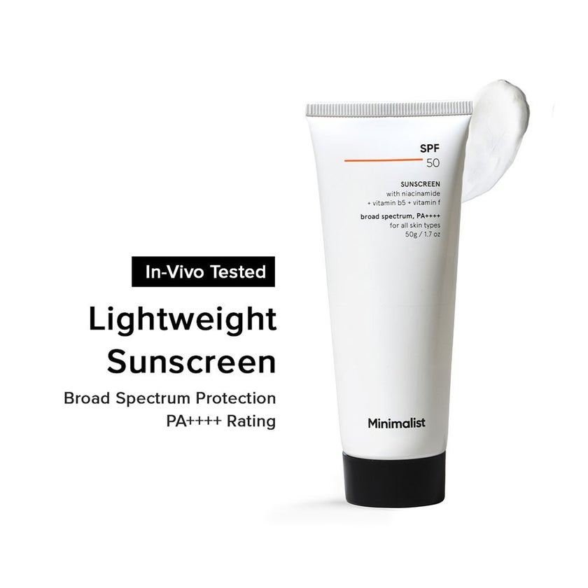 Minimalist SPF 50 & PA++++ With Niacinamide + Vitamin B5 Sunscreen 50g