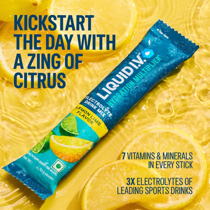 Liquid I.V. Hydration Multiplier Electrolyte Drink Mix - Lemon Lime Flavor, Pack of 24's