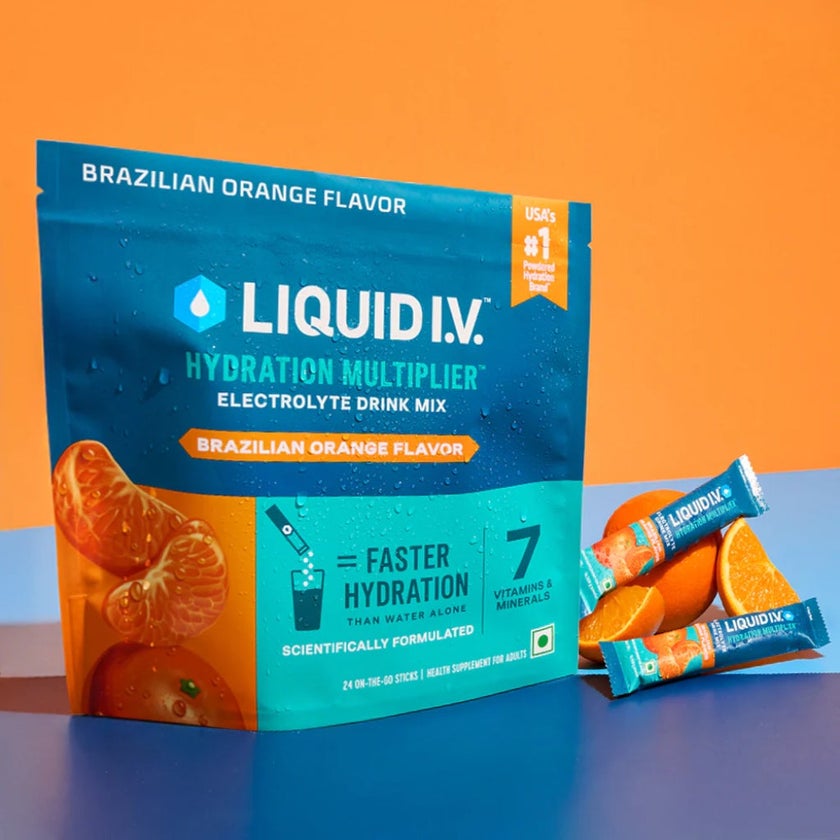 Liquid I.V. Hydration Multiplier Electrolyte Drink Mix - Brazilian Orange Flavor, Pack of 24's