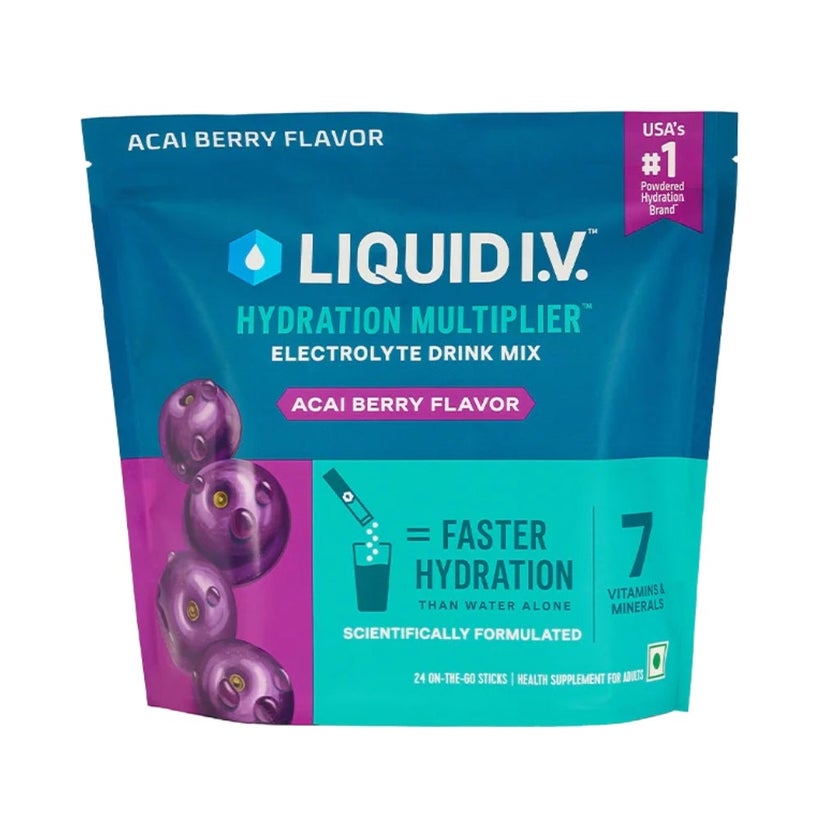 Liquid I.V. Hydration Multiplier Electrolyte Drink Mix - Acai Berry Flavor, Pack of 24's