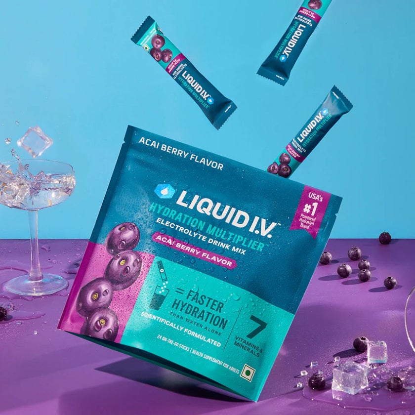 Liquid I.V. Hydration Multiplier Electrolyte Drink Mix - Acai Berry Flavor, Pack of 24's