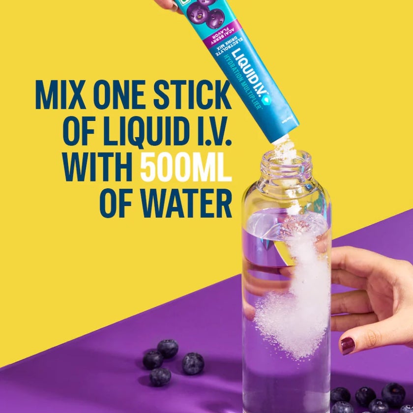 Liquid I.V. Hydration Multiplier Electrolyte Drink Mix - Acai Berry Flavor, Pack of 24's