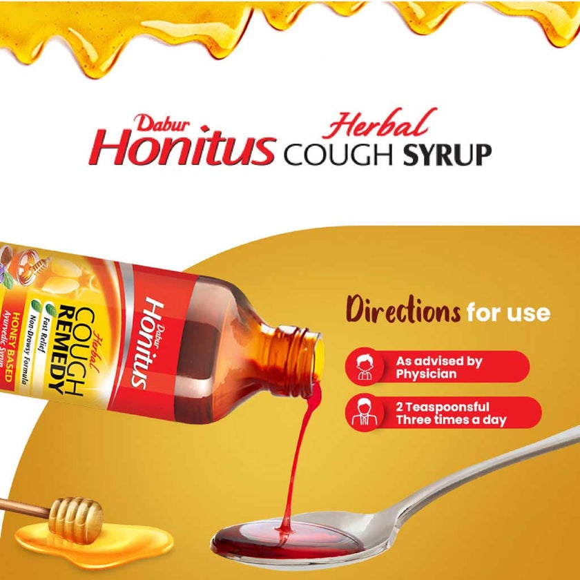 Dabur Honitus Herbal Cough Syrup 200ml