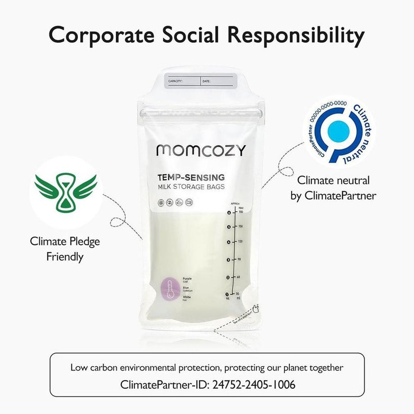 Momcozy Breastmilk Storage Bags 177ml, Pack of 50's