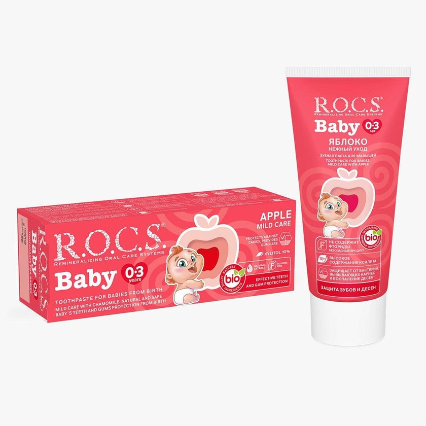 ROCS 0-3 Years Baby Mild Care Toothpaste With Apple  45g