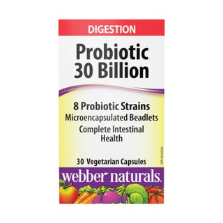 Webber Naturals Probiotic 30 Billion 8 Probiotic Strains Veg Capsules, Pack of 30's