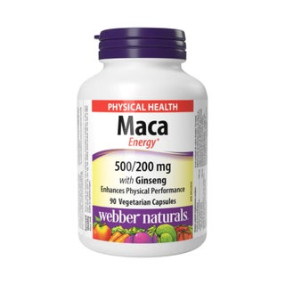 Webber Naturals Maca Energy 500/200mg With Ginseng Veg Capsules, Pack of 90's