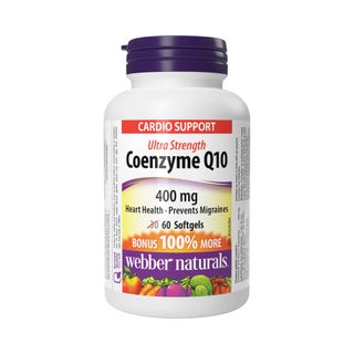 Webber Naturals Ultra Strength Coenzyme Q10 400mg Softgels, Pack of 60's