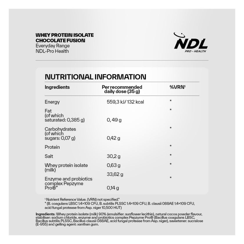 NDL Pro Health Whey Protein Isolate 2.2lb - Chocolate Flavor - by Rafa Nadal