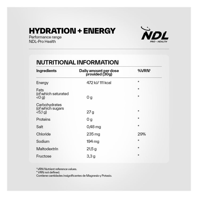 NDL Pro Health Performance Hydration + Energy 750g - Lime Lemon Flavor - by Rafa Nadal