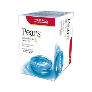 Pears Soft & Fresh Bar Soap 125g, Value Pack of 4's