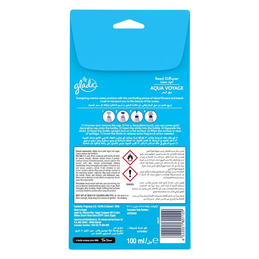 Glade Aqua Voyage Reeds Diffuser 100ml