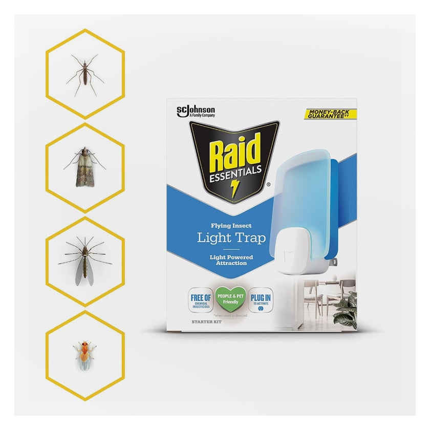 Raid Essentials Flying Insect Light Trap Refill Cartridges, Pack of 2’s