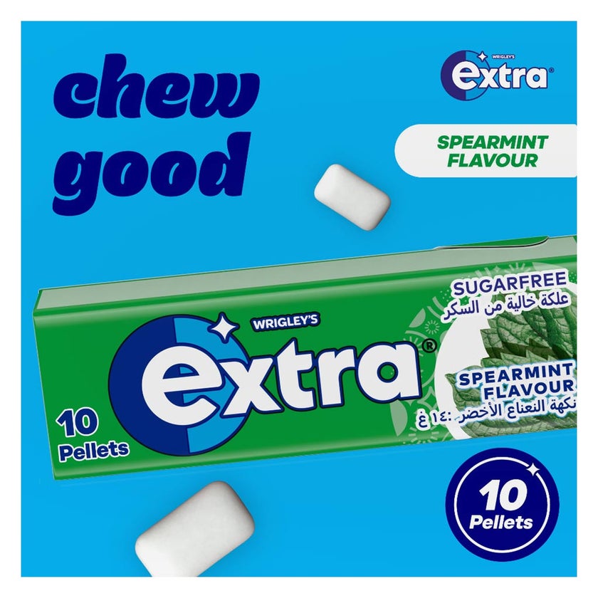 Wrigley's Extra Spearmint Gum, Pack of 10's