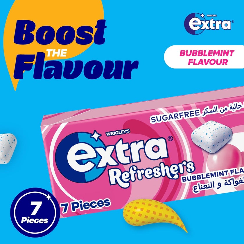 Wrigley's Extra Refreshers Gums, Bubblemint - 7 Gums