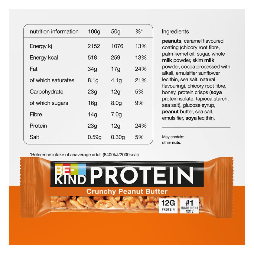 Be-Kind Protein Crunchy Peanut Butter Bar 50g