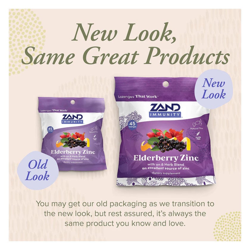 Zand Immunity Elderberry Zinc Lozenges, Pack of 45's