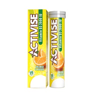 Activise Vitamin D3 2000IU Effervescent Tablets, Orange - 20 Tablets