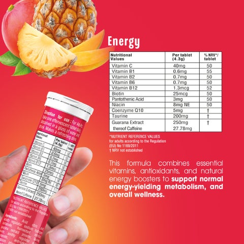 Activise Energy Effervescent Tablets, Tropical - 20 Tablets