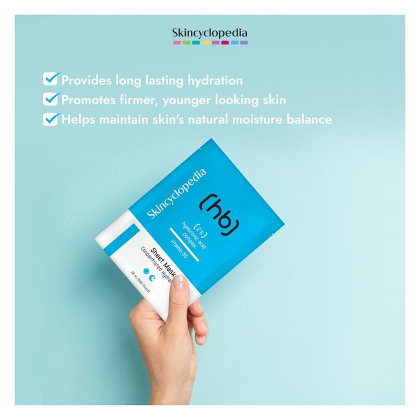 Skincyclopedia 2% Hyaluronic Acid Complex + Vitamin B5 Sheet Mask 20ml
