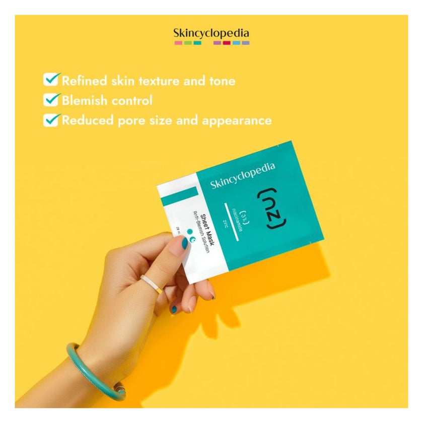 Skincyclopedia 3% Niacinamide + Zinc Anti Blemish Sheet Mask 20ml