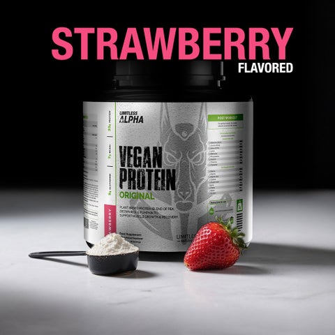 Limitless Naturals Alpha Vegan Protein Powder, Strawberry - 2kg
