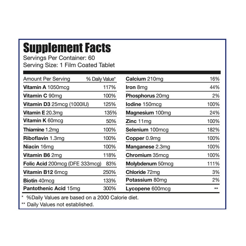 Eva Pharma Limitless Man Max Multivitamin Tablets, Pack of 60's