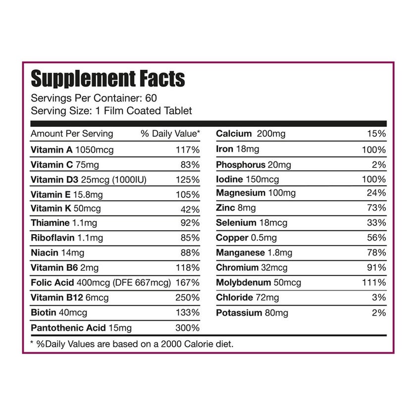 Eva Pharma Limitless Woman Max Multivitamin Tablets, Pack of 60's