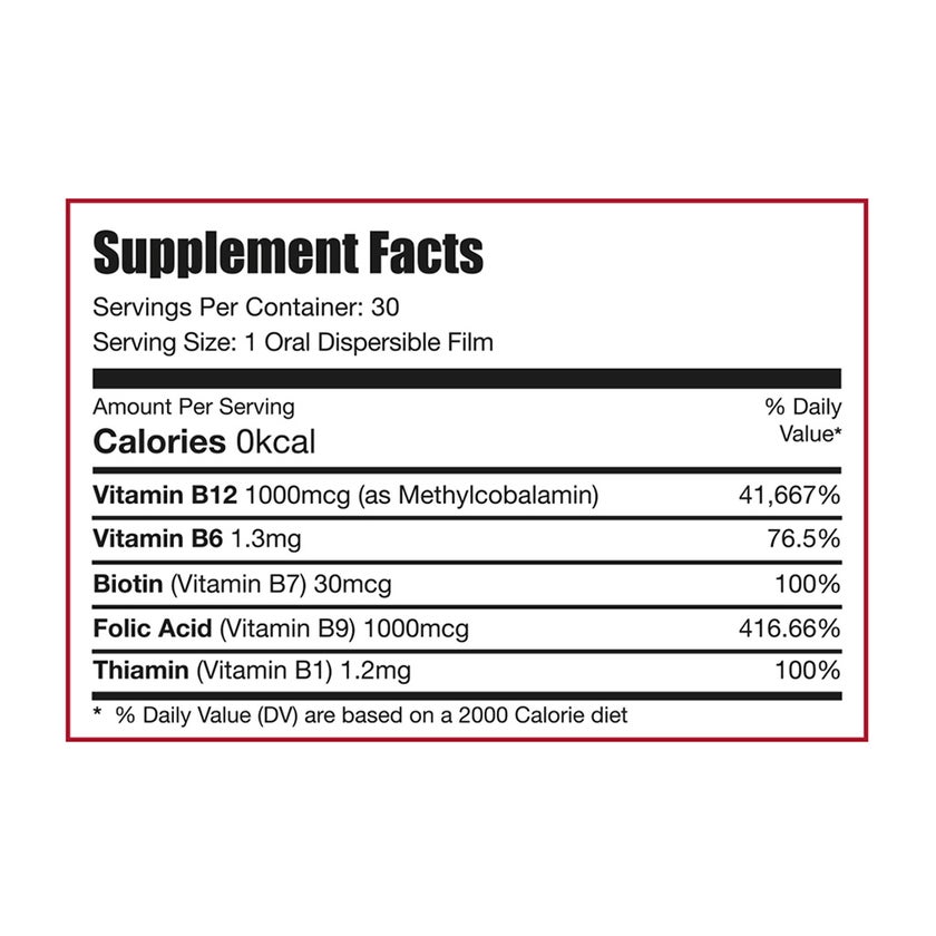 Eva Pharma Limitless B Complex Oral Dispersible Films, Pack of 30's