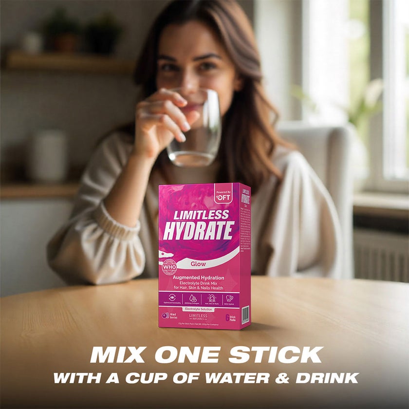 Eva Pharma Limitless Mixed Berries Hydrate Glow Electrolyte Sticks, Pack of 6's