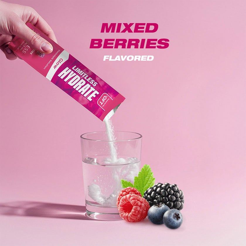 Eva Pharma Limitless Mixed Berries Hydrate Glow Electrolyte Sticks, Pack of 6's