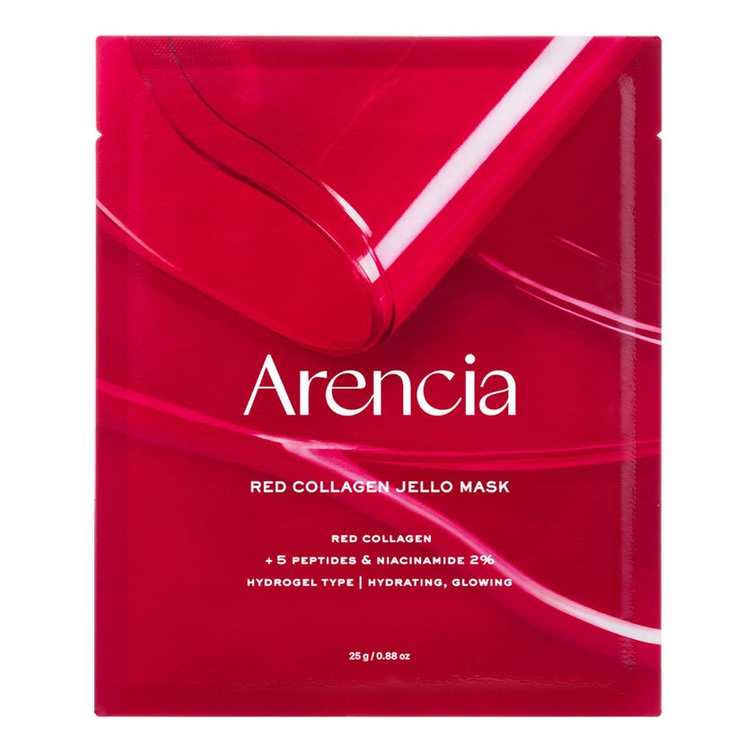 Arencia Red Collagen Jello Face Sheet Mask 25g, Pack of 4's