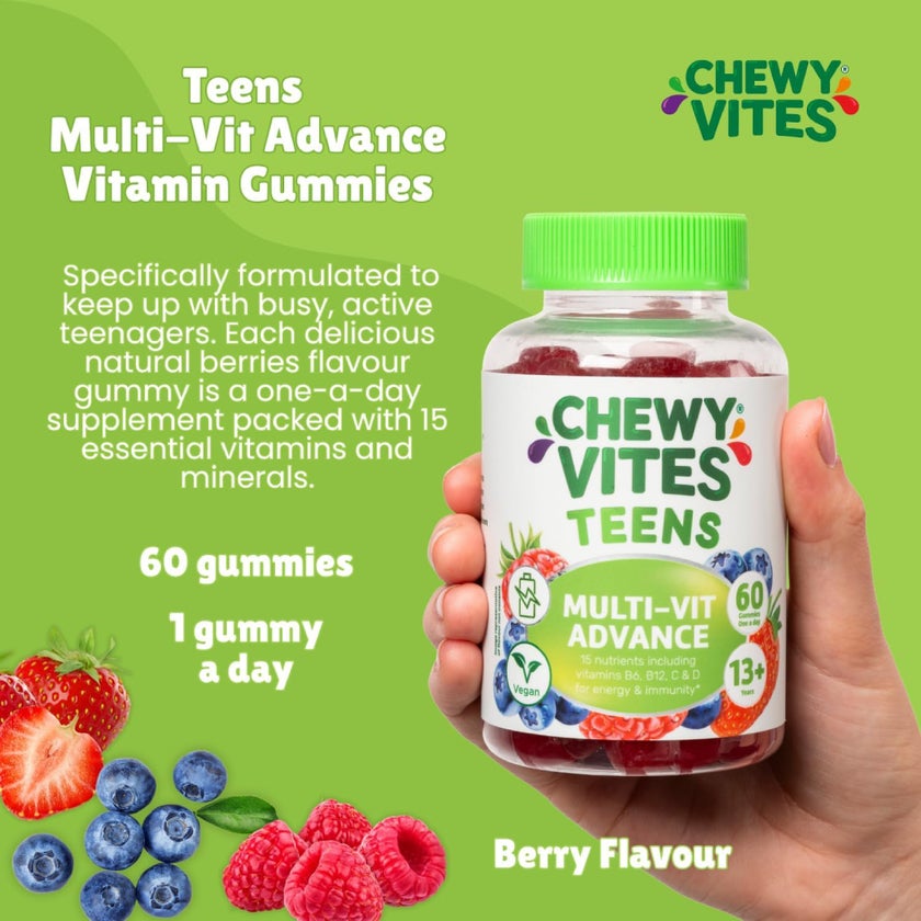 Chewy Vites Teens Multi-Vitamin Advance Gummies, Pack of 60's